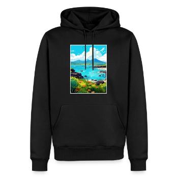 Galapagosinseln Ecuador Vintage Reiseposter - Männer Premium Bio Hoodie - Schwarz - Vorne - Nico (187cm)