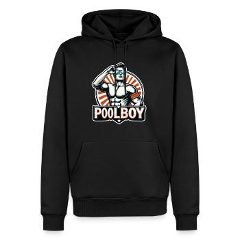 Poolboy , Bademeister , Rettungsschwimmer , Swimmi - Männer Premium Bio Hoodie - Schwarz - Vorne - Nico (187cm)