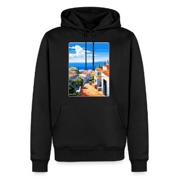 Costa de la Luz Espagne Affiche de voyage vintage WPA - Sweat à capuche Premium bio Homme - noir - Devant - Nico (187cm)