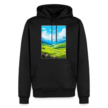 Pyrenäen-Nationalpark Frankreich Reiseplakat WPA - Männer Premium Bio Hoodie - Schwarz - Vorne - Nico (187cm)