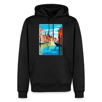 Venedig Italien Vintage Reiseplakat WPA Souvenir - Männer Premium Bio Hoodie - Schwarz - Vorne - Nico (187cm)