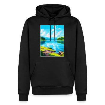 Lake Sainte Croix Frankreich Vintage Reiseplakat WPA - Männer Premium Bio Hoodie - Schwarz - Vorne - Nico (187cm)