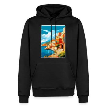 Crète Grèce Affiche de voyage vintage WPA Souvenir - Sweat à capuche Premium bio Homme - noir - Devant - Nico (187cm)