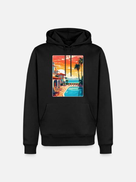 Marbella Spanien Vintage Reseaffisch Souvenir WPA - Ekologisk premiumluvtröja herr - svart