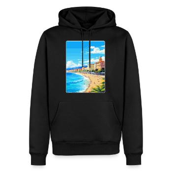 Nizza Frankreich Vintage Reiseplakat WPA Kunst Souvenir - Männer Premium Bio Hoodie - Schwarz - Vorne - Nico (187cm)