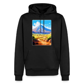 Parc national du Teide Espagne Affiche de voyage vintage - Sweat à capuche Premium bio Homme - noir - Devant - Nico (187cm)