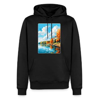 Kuopio Finnland Vintage Reiseplakat Souvenir WPA - Männer Premium Bio Hoodie - Schwarz - Vorne - Nico (187cm)