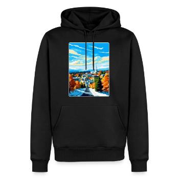 Affiche de voyage vintage Lahti Finlande WPA Souvenir - Sweat à capuche Premium bio Homme - noir - Devant - Nico (187cm)