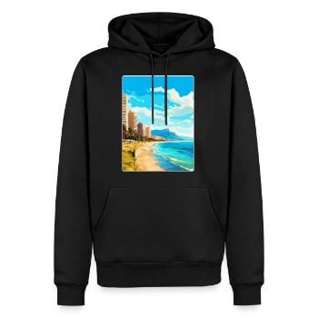 Alicante Espagne Affiche de voyage vintage Souvenir WPA - Sweat à capuche Premium bio Homme - noir - Devant - Nico (187cm)