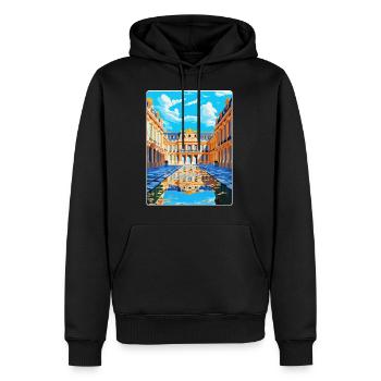 Château de Versailles France Affiche de voyage vintage WPA - Sweat à capuche Premium bio Homme - noir - Devant - Nico (187cm)