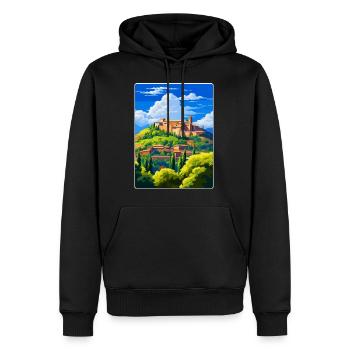 Alhambra Spanien Vintage Reiseplakat Souvenir WPA - Männer Premium Bio Hoodie - Schwarz - Vorne - Nico (187cm)