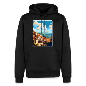 Cuenca Espagne Affiche de voyage vintage WPA Souvenir - Sweat à capuche Premium bio Homme - noir - Devant - Nico (187cm)