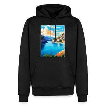 Crète Grèce Affiche de voyage vintage WPA Souvenir - Sweat à capuche Premium bio Homme - noir - Devant - Nico (187cm)