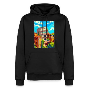 Rom Italien Vintage Reiseplakat Souvenir Souvenir - Männer Premium Bio Hoodie - Schwarz - Vorne - Nico (187cm)