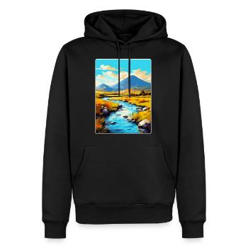 Connemara Irlande Royaume-Uni Affiche de voyage vintage WPA Art - Sweat à capuche Premium bio Homme - noir - Devant - Nico (187cm)