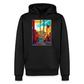 Edinburgh Schottland UK Vintage Reiseplakat WPA - Männer Premium Bio Hoodie - Schwarz - Vorne - Nico (187cm)