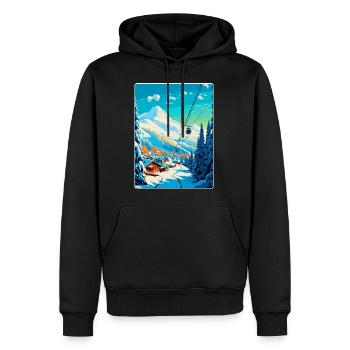 Méribel France Affiche de voyage vintage Souvenir WPA - Sweat à capuche Premium bio Homme - noir - Devant - Nico (187cm)