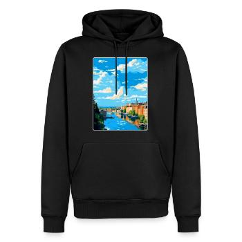 Tampere Finlande Affiche de voyage vintage Souvenir WPA - Sweat à capuche Premium bio Homme - noir - Devant - Nico (187cm)