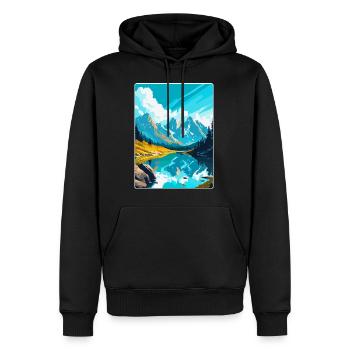 Berge Polen Vintage Reise Poster WPA - Männer Premium Bio Hoodie - Schwarz - Vorne - Nico (187cm)