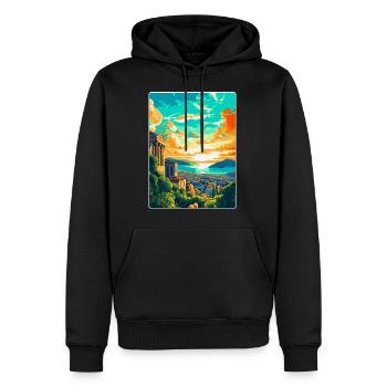 Athens Greece Vintage Travel Poster WPA Souvenir - Men’s Premium Organic Hoodie - black - Front - Nico (187cm)