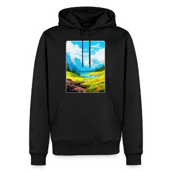 Pyrenäen-Nationalpark Frankreich Reiseplakat WPA - Männer Premium Bio Hoodie - Schwarz - Vorne - Nico (187cm)