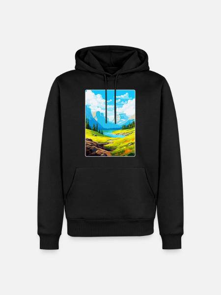 Parc national des Pyrénées France Affiche de voyage WPA - Sweat à capuche Premium bio Homme - noir