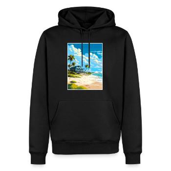 Affiche de voyage des Caraïbes des îles Turques-et-Caïques - Sweat à capuche Premium bio Homme - noir - Devant - Nico (187cm)