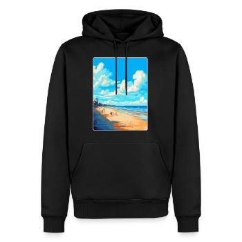 Affiche de voyage de Scheveningen Beach Netherlands WPA - Sweat à capuche Premium bio Homme - noir - Devant - Nico (187cm)