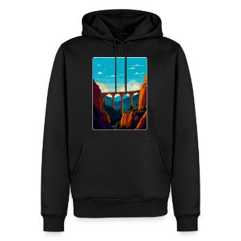 Affiche de voyage du viaduc de Landwasser en Suisse WPA - Sweat à capuche Premium bio Homme - noir - Devant - Nico (187cm)