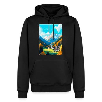 Berchtesgaden Germany Vintage Travel Poster WPA - Men’s Premium Organic Hoodie - black - Front - Nico (187cm)