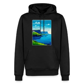 Îles Féroé Danemark Affiche de voyage vintage WPA - Sweat à capuche Premium bio Homme - noir - Devant - Nico (187cm)