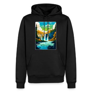 Plitvicer Seen Kroatien Vintage Reiseplakat WPA - Männer Premium Bio Hoodie - Schwarz - Vorne - Nico (187cm)