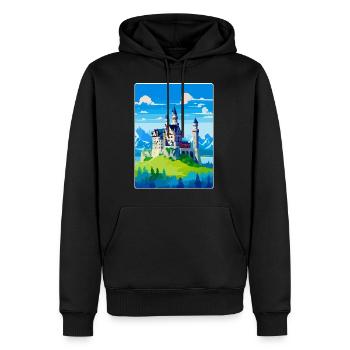 Neuschwanstein Deutschland Vintage Reiseplakat WPA - Männer Premium Bio Hoodie - Schwarz - Vorne - Nico (187cm)