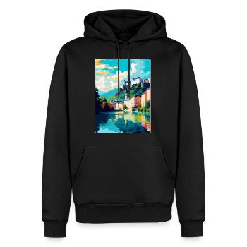 Salzbourg Autriche Poster de voyage vintage souvenir - Sweat à capuche Premium bio Homme - noir - Devant - Nico (187cm)