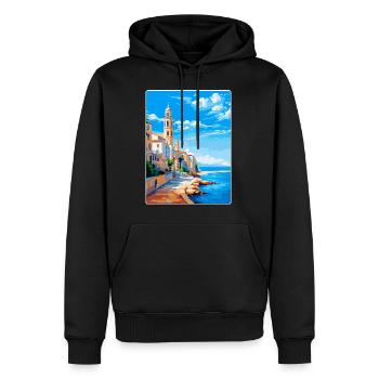 Sitges Spain Vintage Travel Poster WPA Souvenir - Men’s Premium Organic Hoodie - black - Front - Nico (187cm)