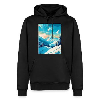 St. Anton am Arlberg Österreich Vintage Reiseplakat - Männer Premium Bio Hoodie - Schwarz - Vorne - Nico (187cm)