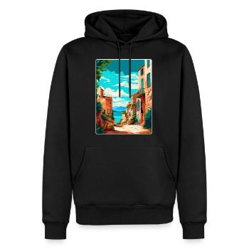 Mallorca Spanien Vintage Reiseplakat Souvenir WPA - Männer Premium Bio Hoodie - Schwarz - Vorne - Nico (187cm)