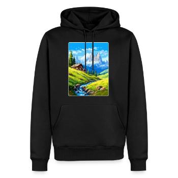 Dolomiten Italien Vintage Reiseplakat Souvenir WPA - Männer Premium Bio Hoodie - Schwarz - Vorne - Nico (187cm)
