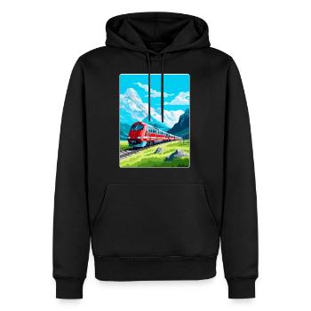 Glacier Express Suisse Affiche de voyage vintage - Sweat à capuche Premium bio Homme - noir - Devant - Nico (187cm)