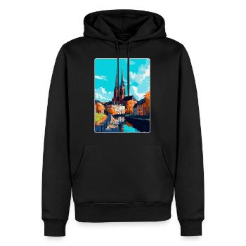Uppsala Schweden Vintage Reiseplakat Souvenir WPA - Männer Premium Bio Hoodie - Schwarz - Vorne - Nico (187cm)