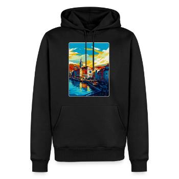 Bilbao Spanien Vintage Reiseplakat WPA Souvenir - Männer Premium Bio Hoodie - Schwarz - Vorne - Nico (187cm)