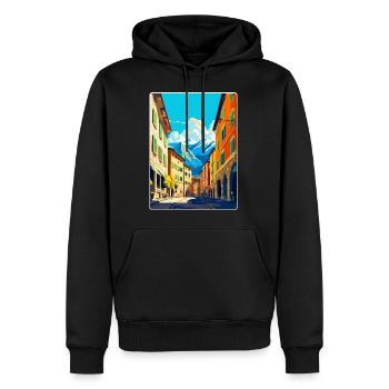 Trient Italien Vintage Reiseposter WPA Souvenir - Männer Premium Bio Hoodie - Schwarz - Vorne - Nico (187cm)