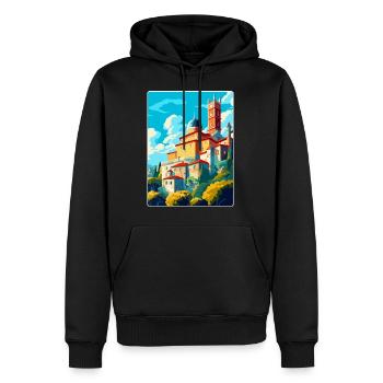 Sintra Portugal Affiche de voyage vintage Souvenir WPA - Sweat à capuche Premium bio Homme - noir - Devant - Nico (187cm)