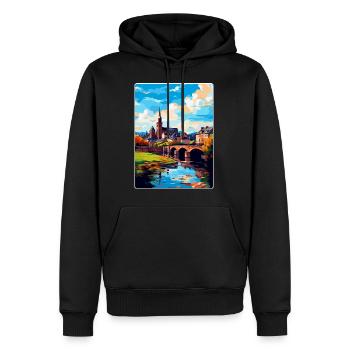 Trier Germany Vintage Travel Poster WPA Souvenir - Men’s Premium Organic Hoodie - black - Front - Nico (187cm)