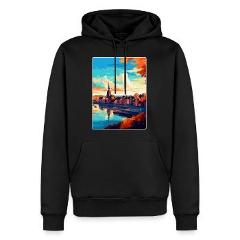 Nimwegen Niederlande Vintage Reiseplakat WPA Kunst - Männer Premium Bio Hoodie - Schwarz - Vorne - Nico (187cm)