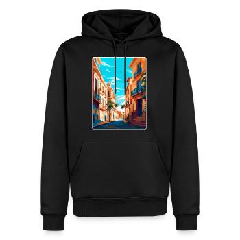 Valencia Spanien Vintage Reiseplakat Souvenir WPA - Männer Premium Bio Hoodie - Schwarz - Vorne - Nico (187cm)