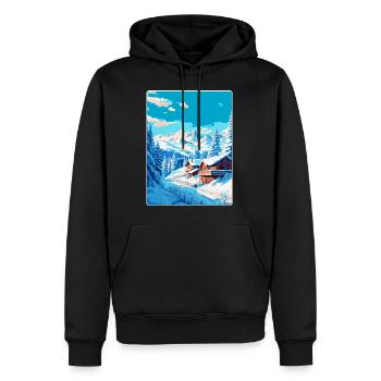Méribel France Affiche de voyage vintage Souvenir WPA - Sweat à capuche Premium bio Homme - noir - Devant - Nico (187cm)