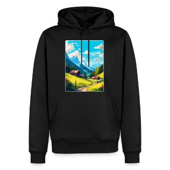 Appenzell Suisse Affiche de voyage vintage WPA - Sweat à capuche Premium bio Homme - noir - Devant - Nico (187cm)