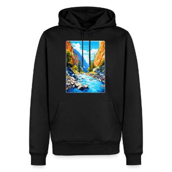Samaria Schlucht Griechenland Vintage Reise Poster WPA Kunst - Männer Premium Bio Hoodie - Schwarz - Vorne - Nico (187cm)