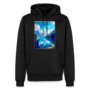 Lac des Quatre-Cantons, Suisse, Affiche de voyage vintage WPA - Sweat à capuche Premium bio Homme - noir - Devant - Nico (187cm)